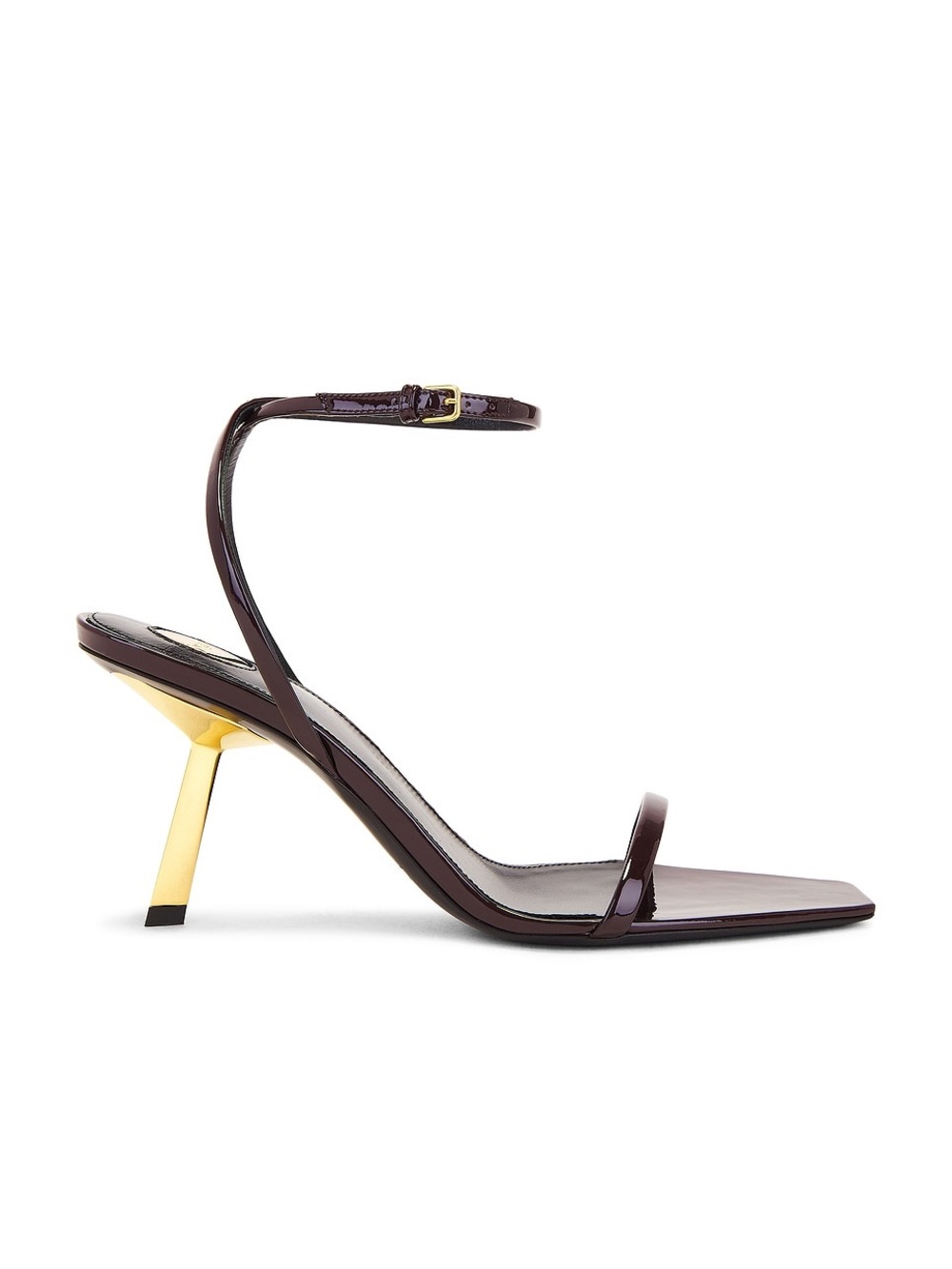 Saint Laurent Lee Sandal Glazed Leather Kitten Heel